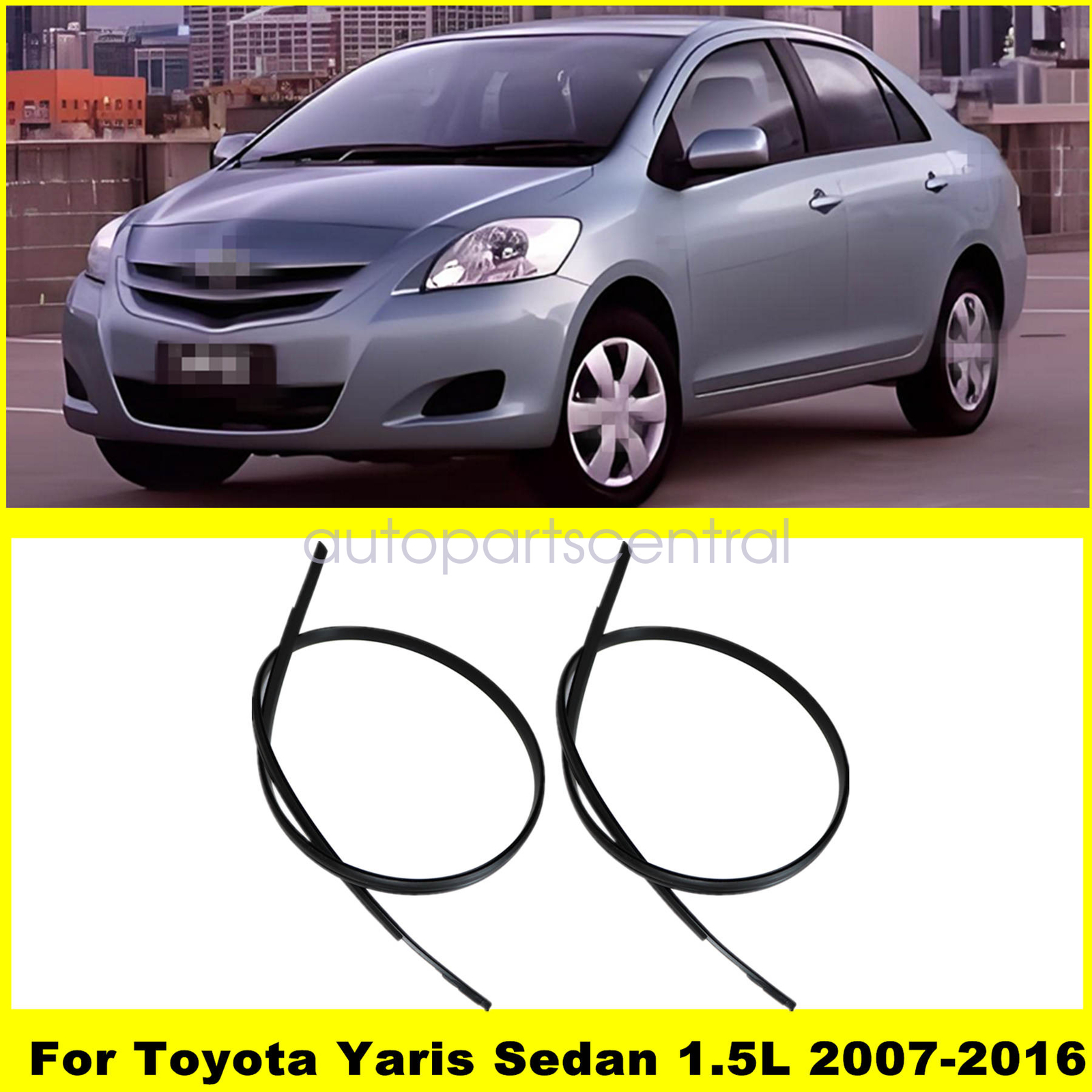 2 x Roof Drip Moulding Left & Right Side fit for Toyota 2007-11 Yaris Sedan US
