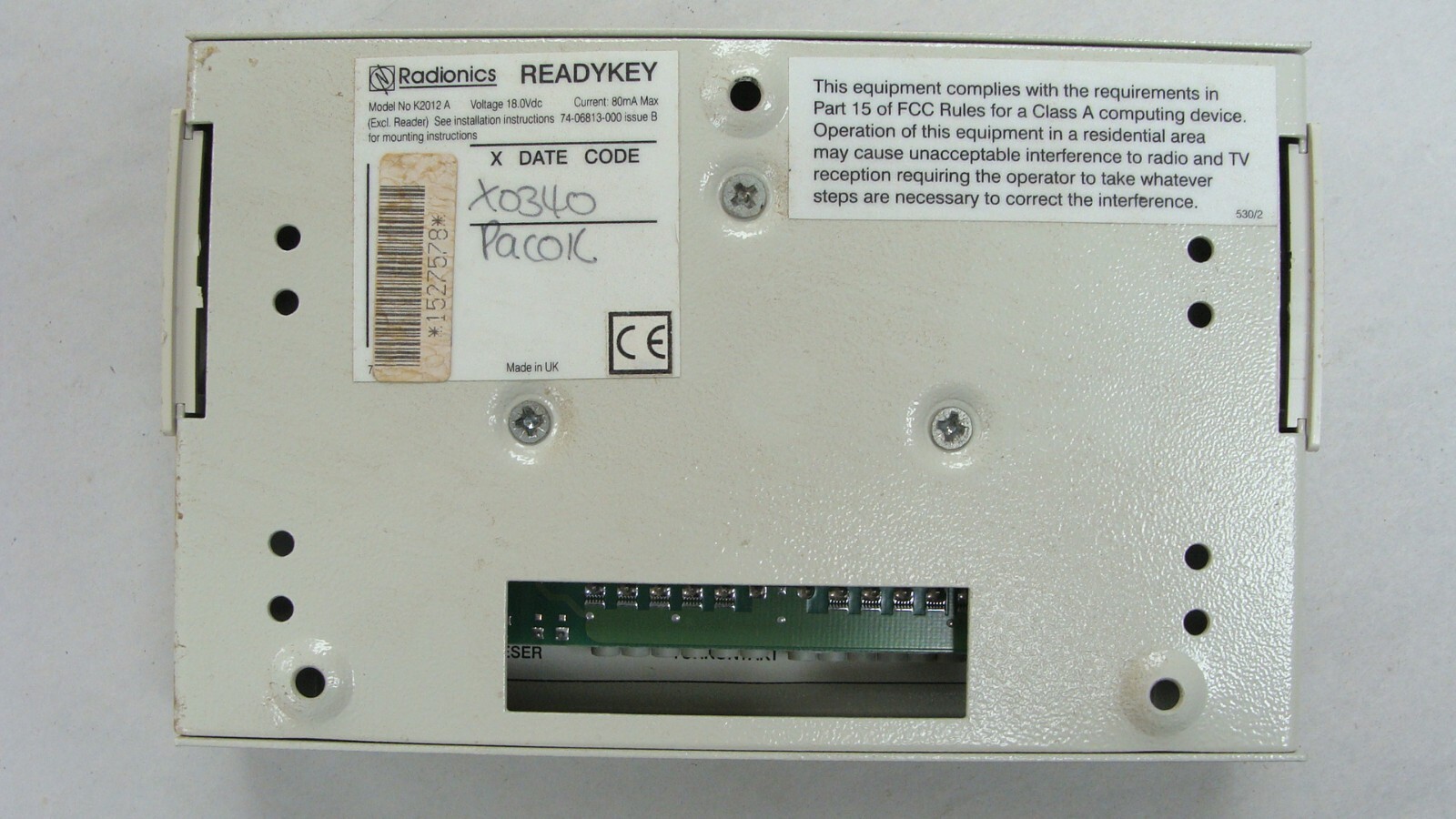 Radionics K2012A PAC One Door Wiegand Interface for Readykey Controllers