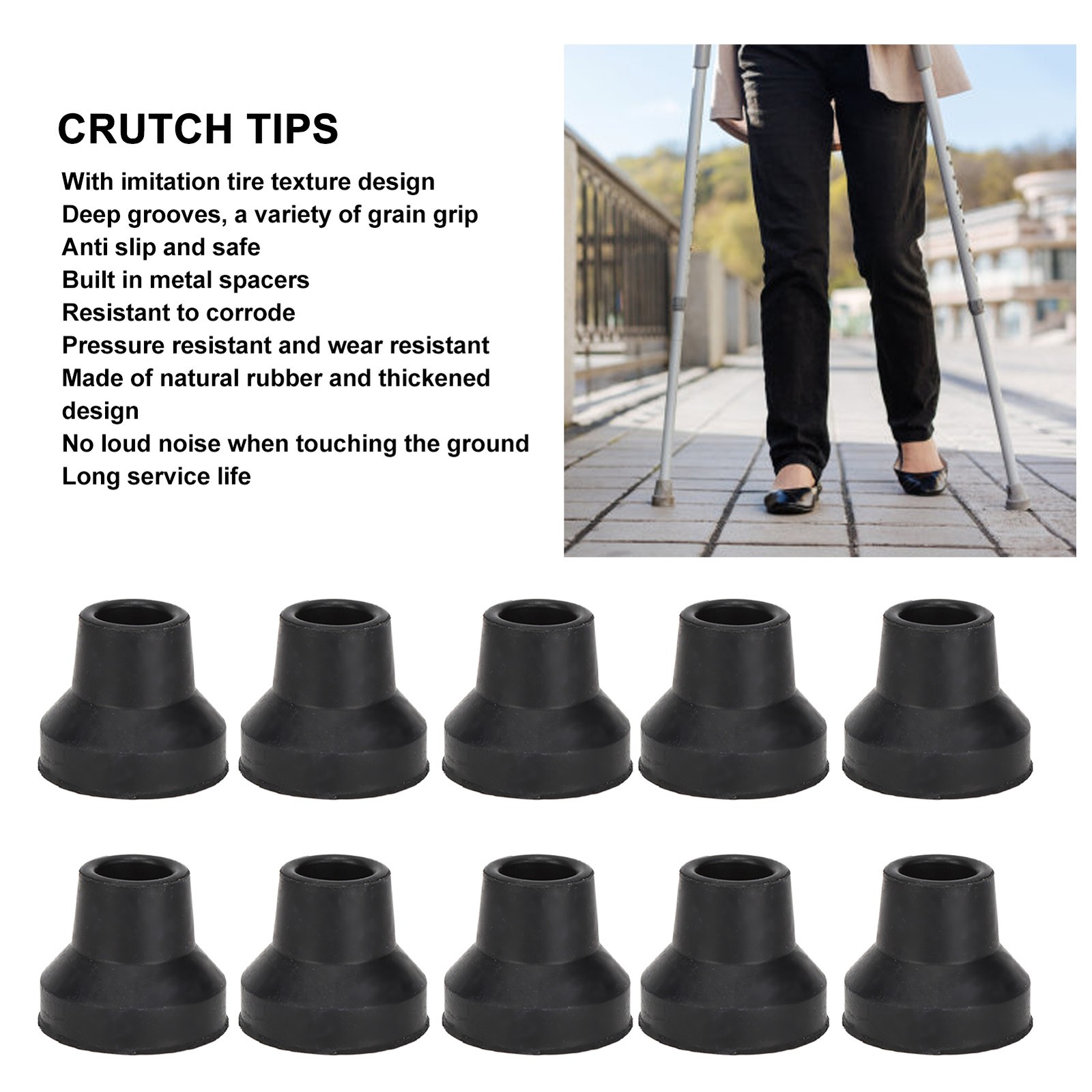 10Pcs Rubber Cane Tips 16mm For Walking Sticks Crutches