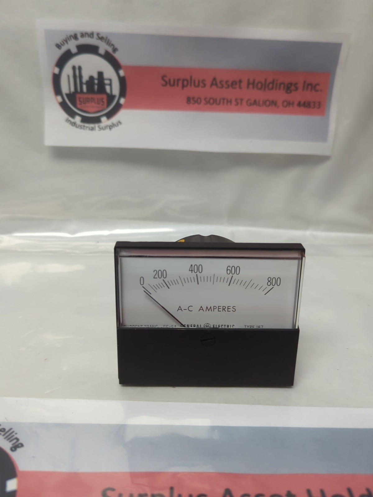 GE,TYPE 167,PANEL METER 0-800 A-C AMPERES PRE-OWNED