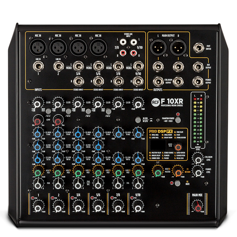RCF F 10XR 10-Channel Stereo Live Mixer Console w/ FX and Recording F10XR