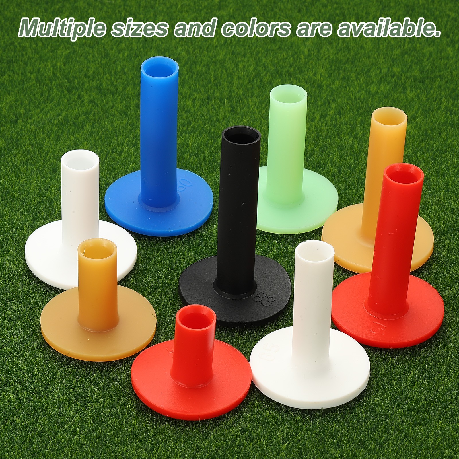 Rubber Golf Practice Tee, Driving Tee 2 Inch & 6 Pack & Rubber & Yellow