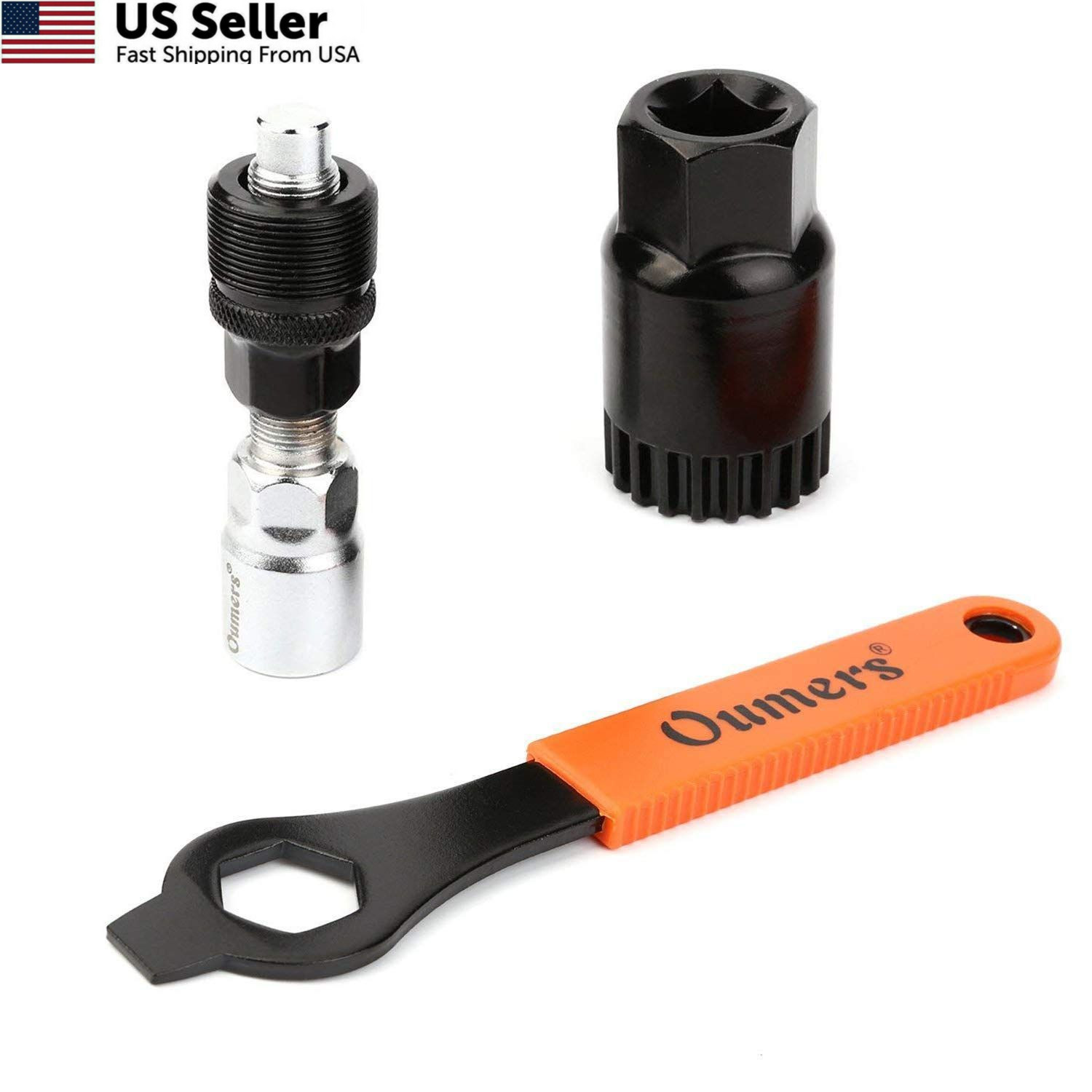 Oumers Bike Crank Extractor and Bottom Bracket Remover with 16mm Orange
