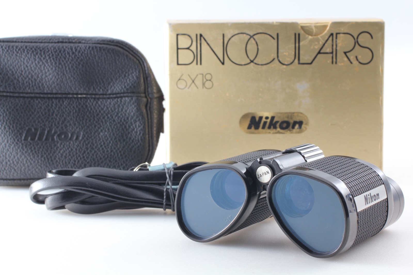 [Exc+4] Nikon 6 X 18 Binoculars W/ Case. Box.Manual From JAPAN