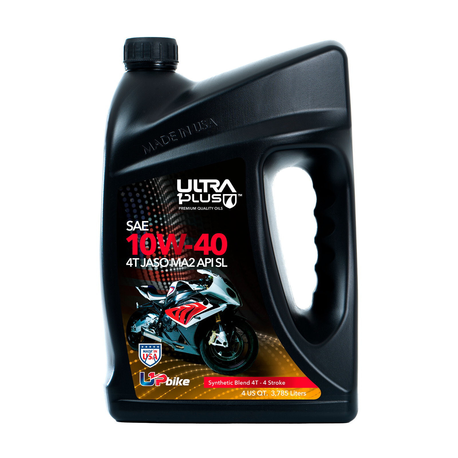 Ultra1Plus SAE 10W-40 Synthetic Blend 4T Motorcycle Oil API SL (Gallon  - 4 QTS)