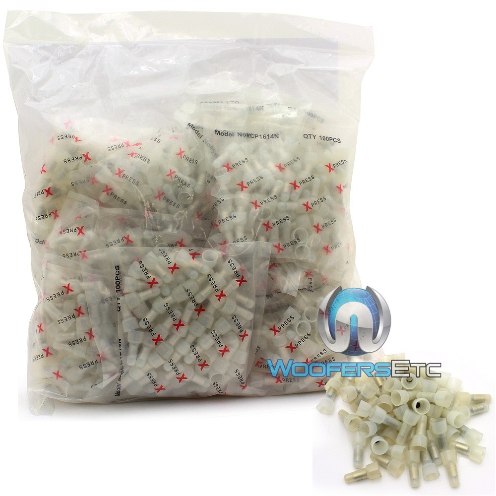 1000 WHITE CRIMP CAP PRO CONNECTORS NYLON CLOSED ENDS CAPS 16 14 WIRE GAUGE