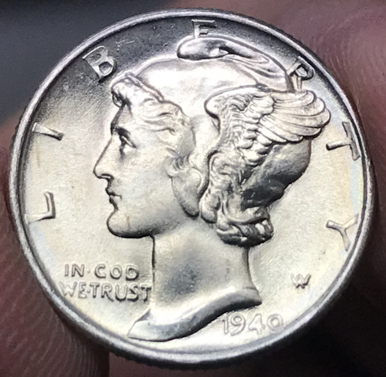 1940 10C Silver Mercury Dime Uncirculated