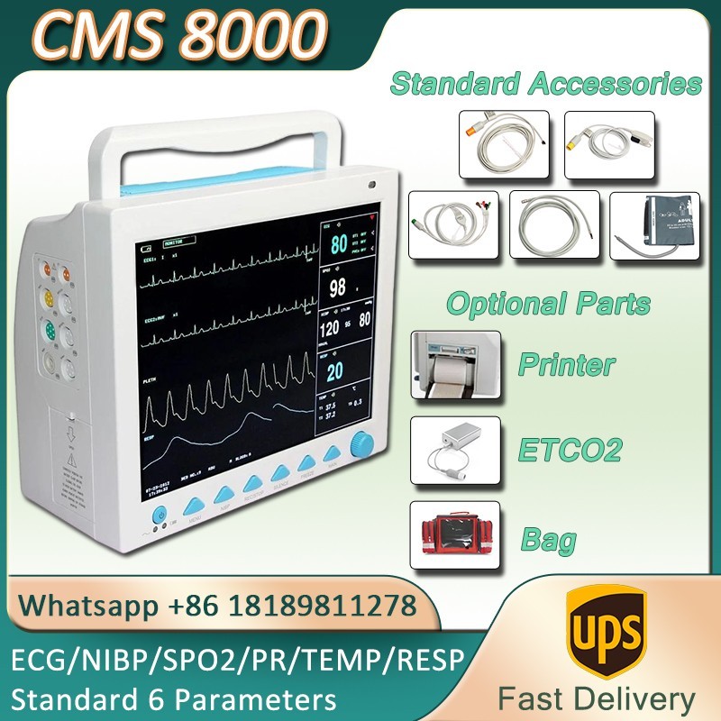 CONTEC CMS8000 12.1" Big Screen Patient Monitor ICU Vital Sign Monitor