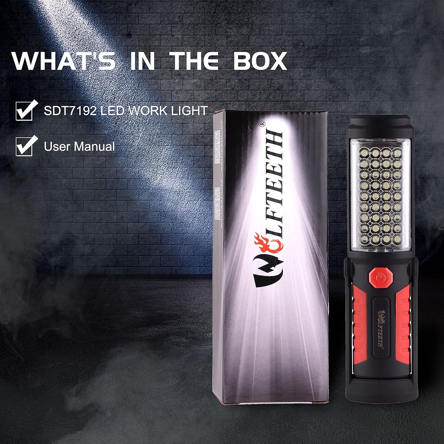 LED Work Light, Rechargeable Magnetic Flashlights for Mechanics, 360° Rotate Und