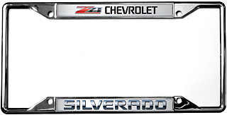 Chevrolet Silverado Metal Zinc Stainless Steel License Plate Frame