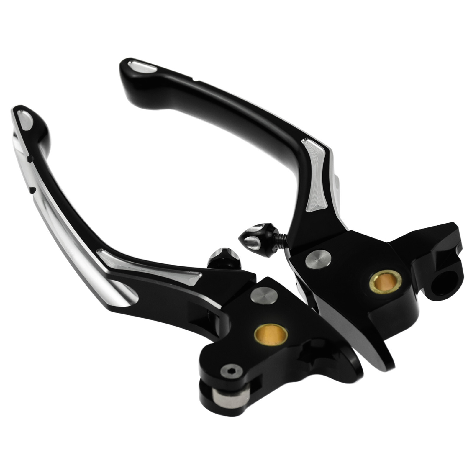 Black Brake Clutch Levers Adjustable Fit For Harley Touring Glide FLTRX 2014-up