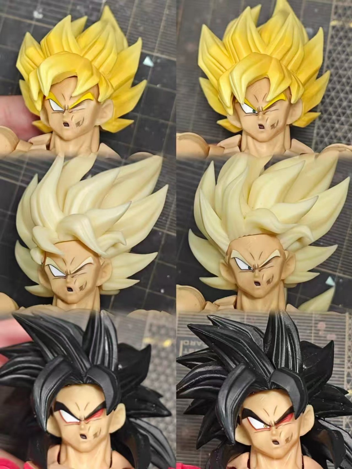custom 1/12 shf ssj4 goku LEGENDARY goku beaten up Face Sculpt kit（ No Figure ）