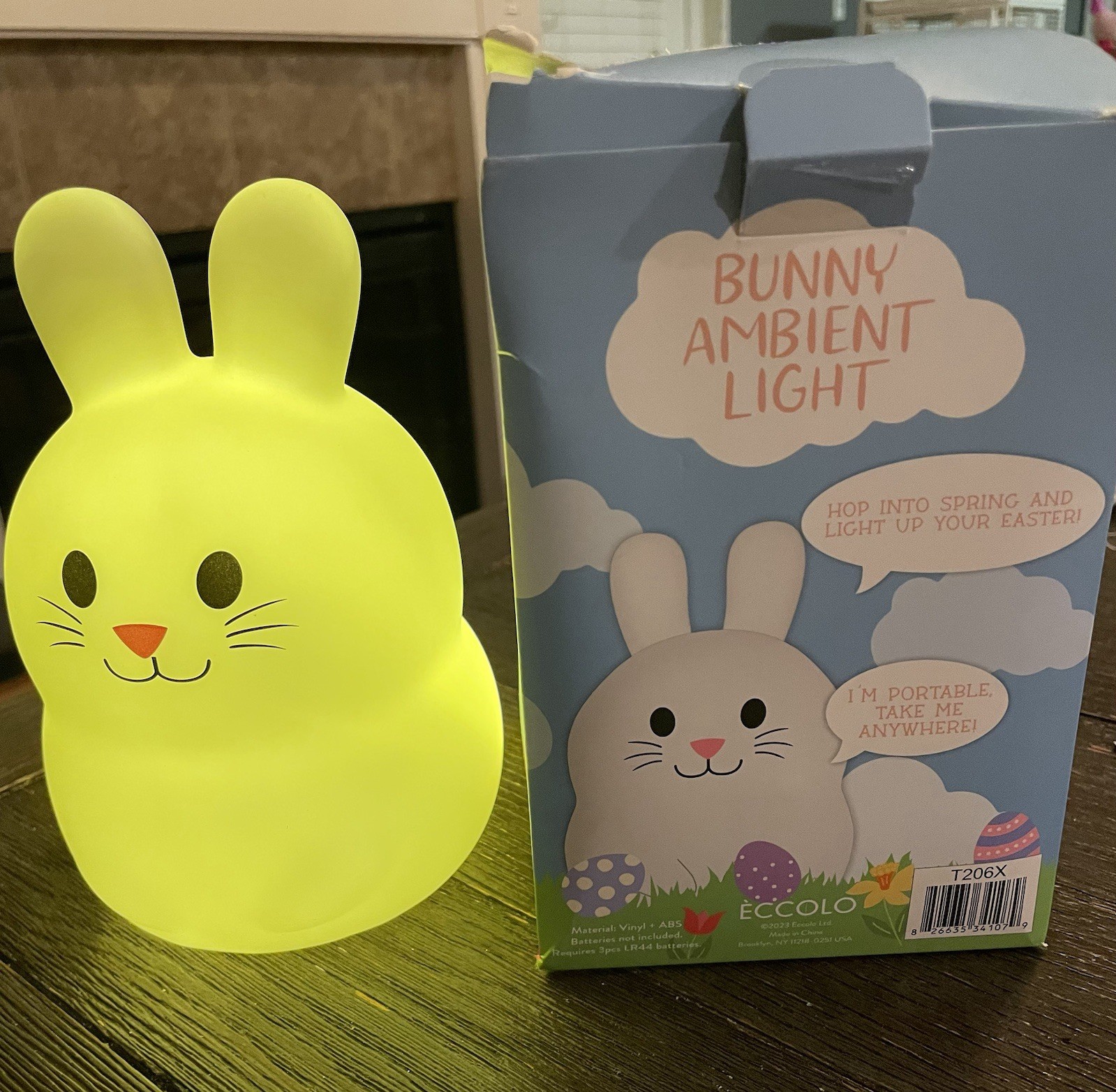 Eccolo White Bunny Ambient Light 7 In X 4 In