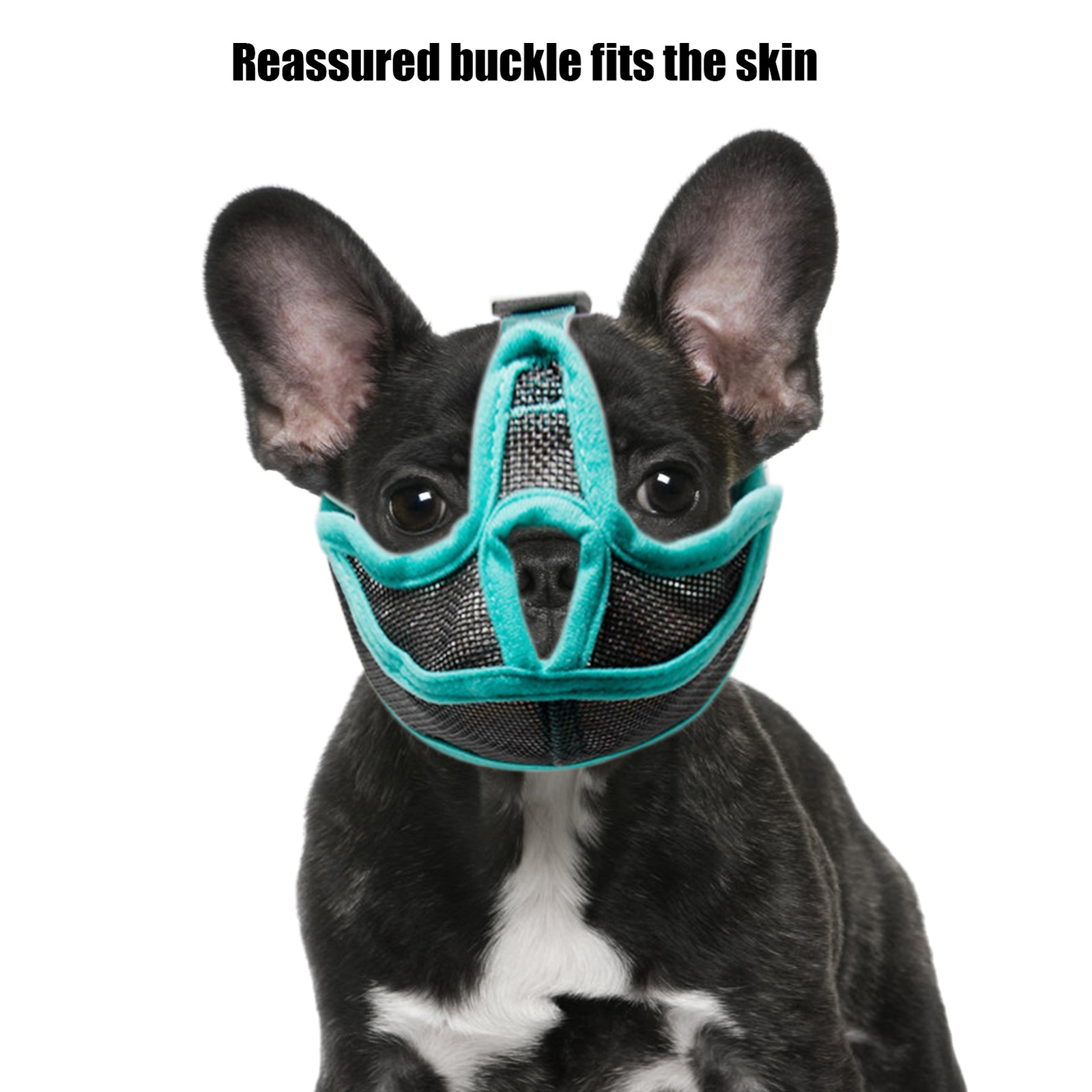 Short Snout Dog Muzzle Mesh Adjustable Breathable Anti Biting Bulldog