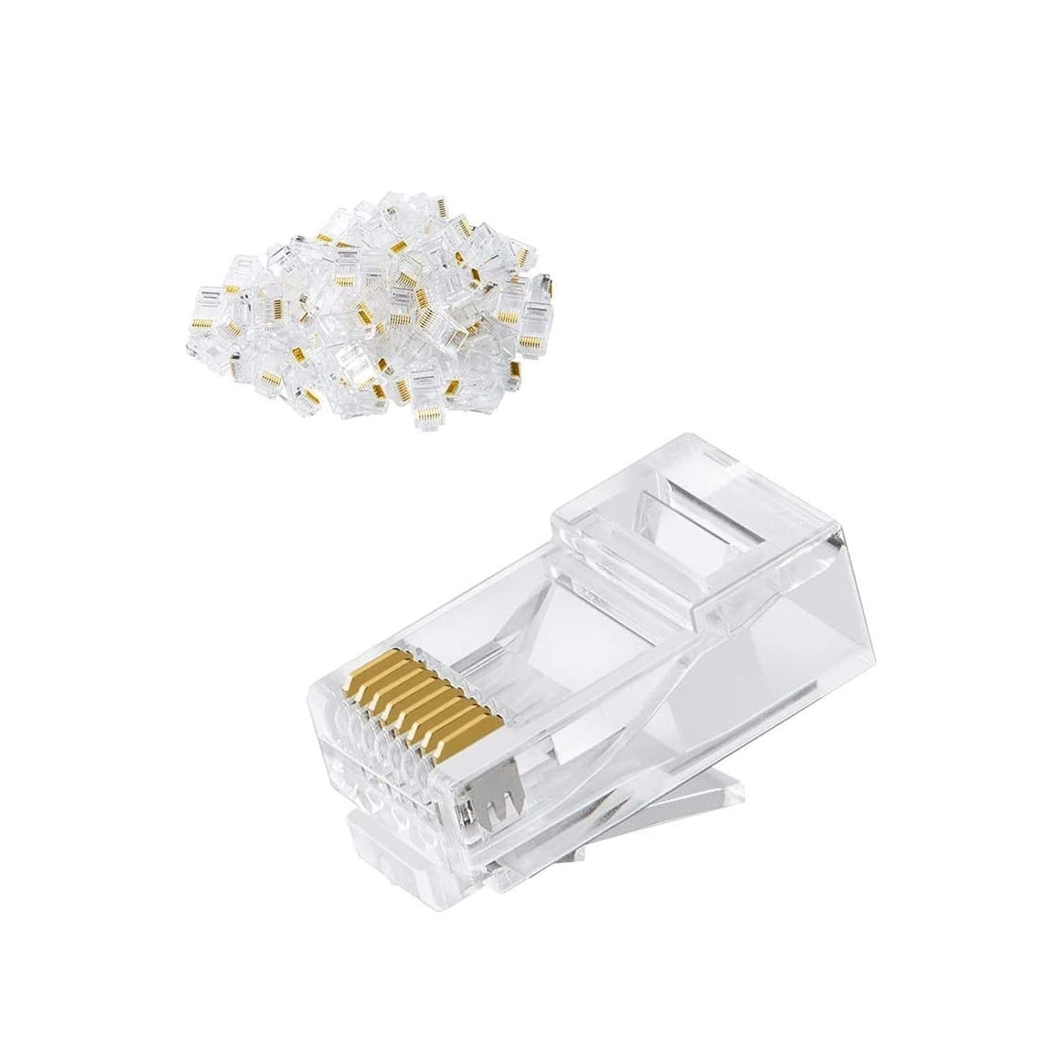 100-PACK Cat6 RJ45 Ends, Ethernet Cable Crimp Connectors UTP Network Plug