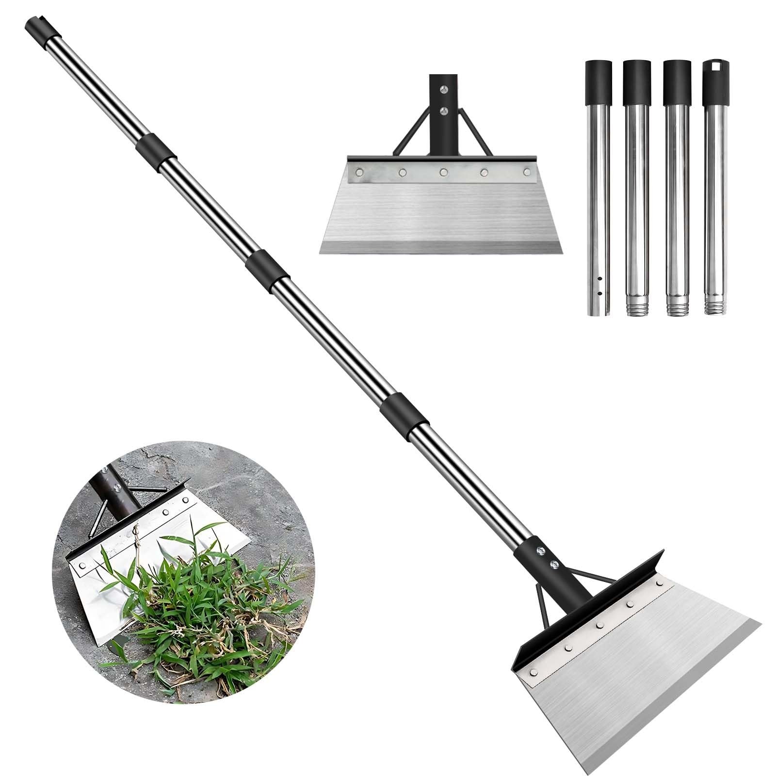 Multifunctional Garden Cleaning Shovel, Heavy Duty Steel Flat Shovel with 59"...