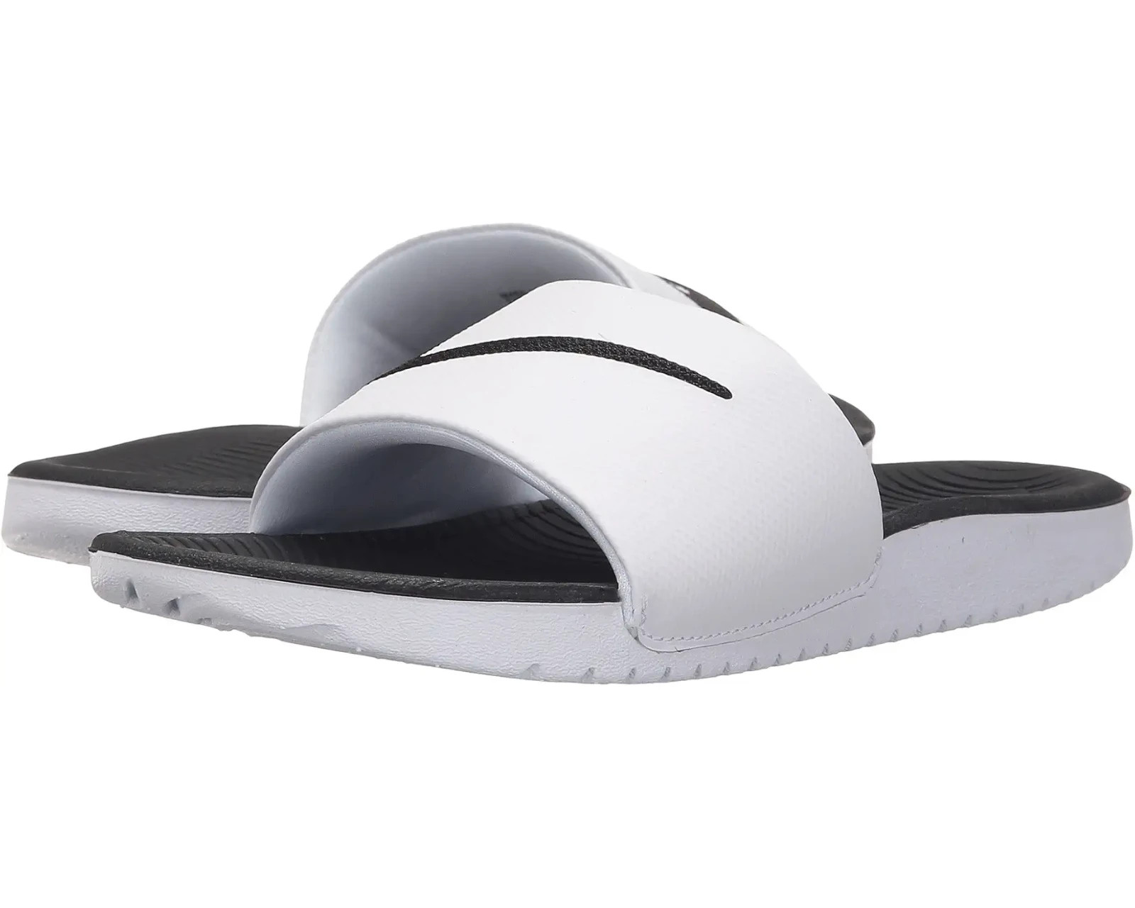 Nike Kawa Slide GS/PS White / Black Kids Sandals Style 819352-100 Authentic New