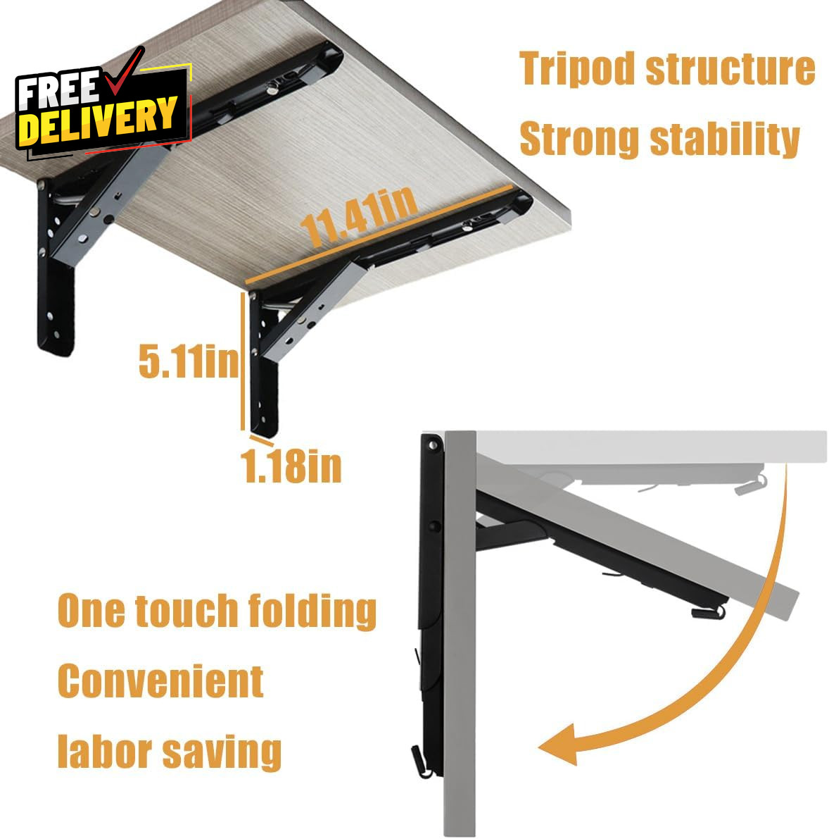Wall Table Fold down Hinge 90 Degree Self-Locking Folding Hinge Save Space Drop