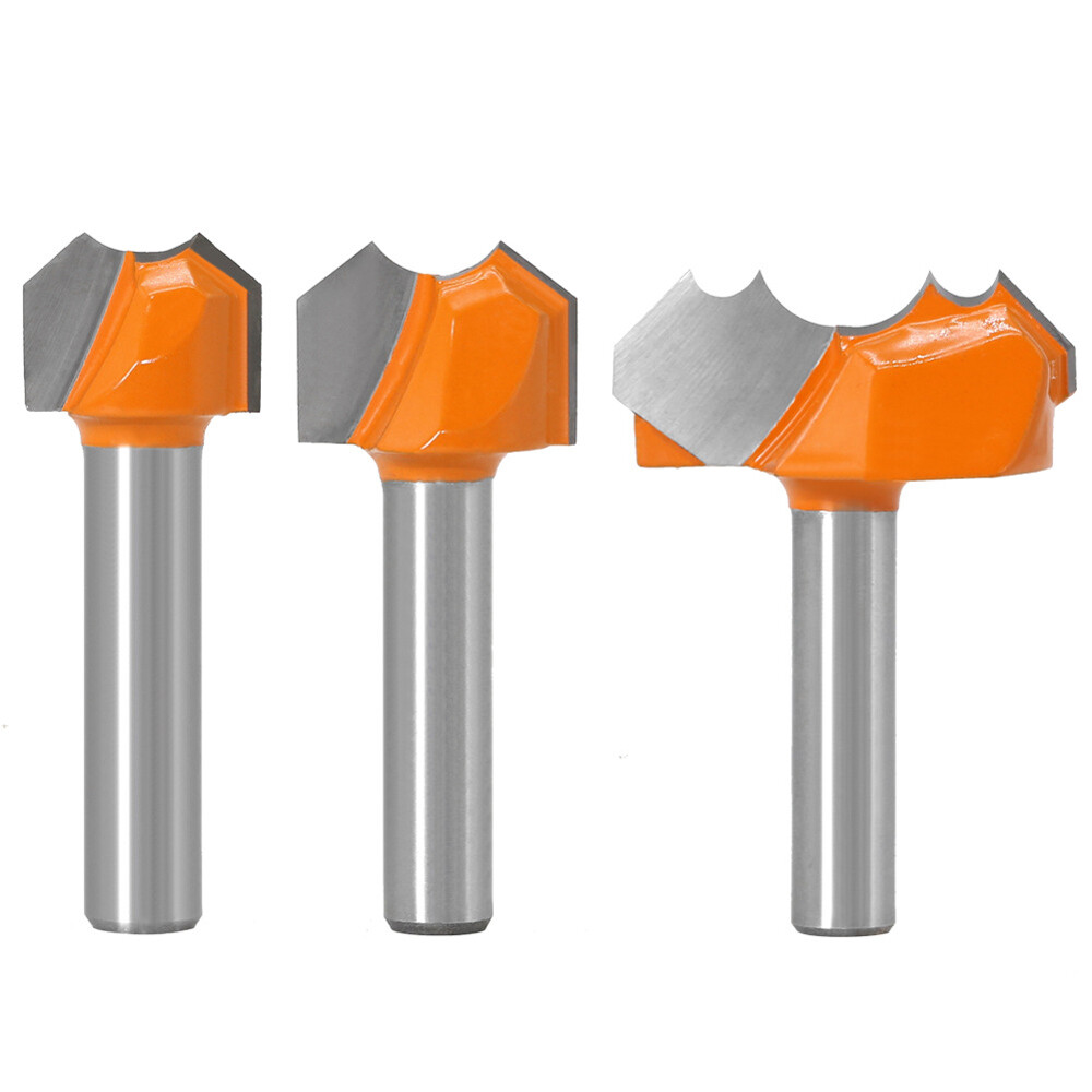 3pcs 8mm Shank Double Arc Dragon Ball Bit Round Over Router Bits Engraving Drill