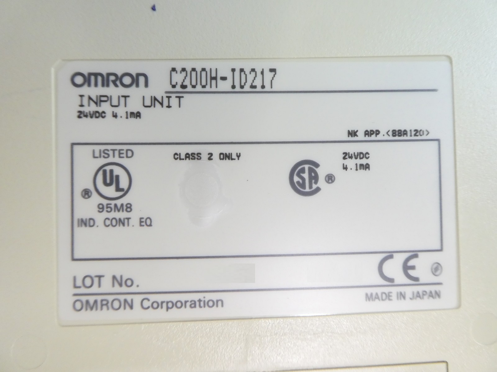 Omron Sysmac C200HS Programmable Logic Controller PLC Working Surplus