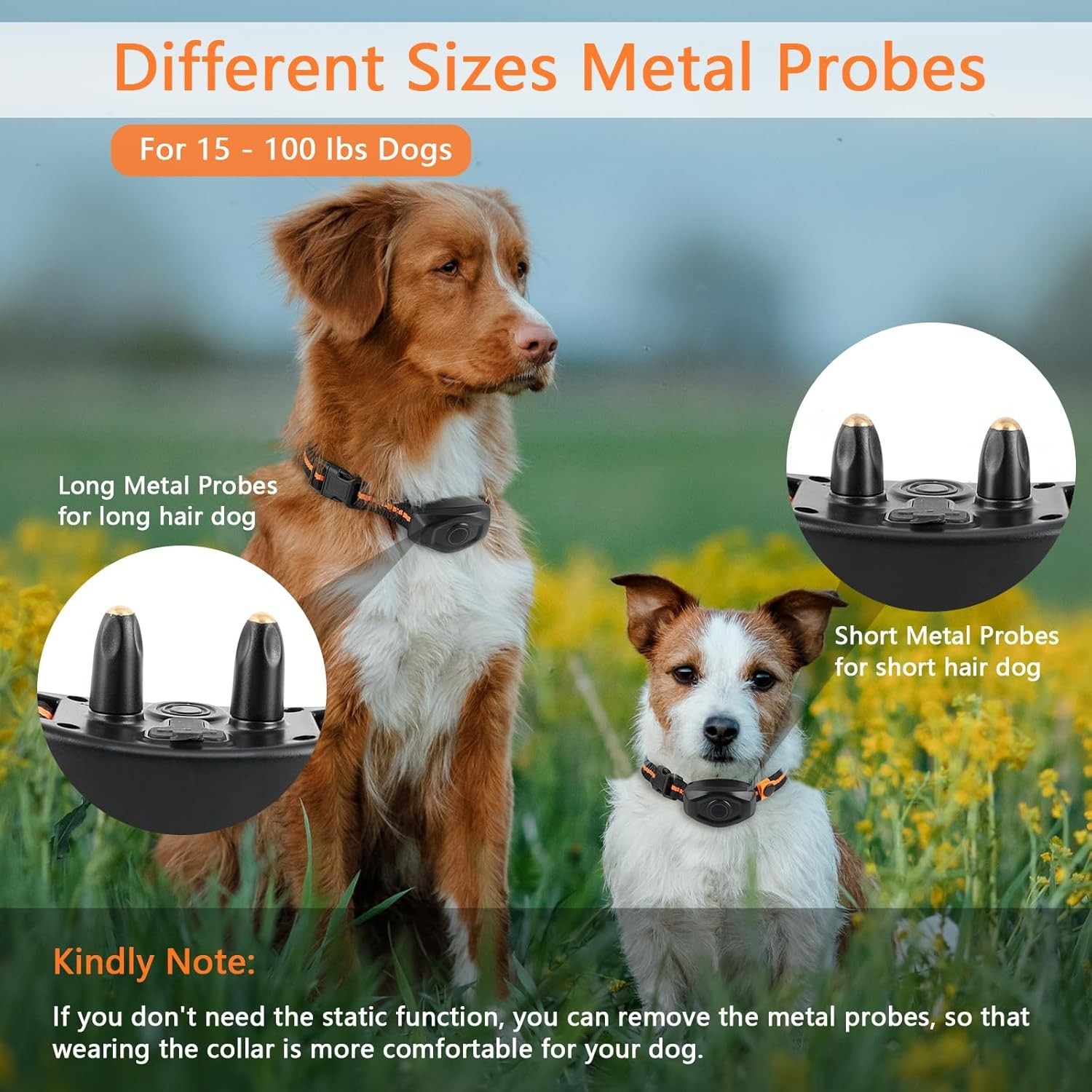 Waterproof Dog Training Collar - Shock, Vibration, Beep Modes, 1300ft Range