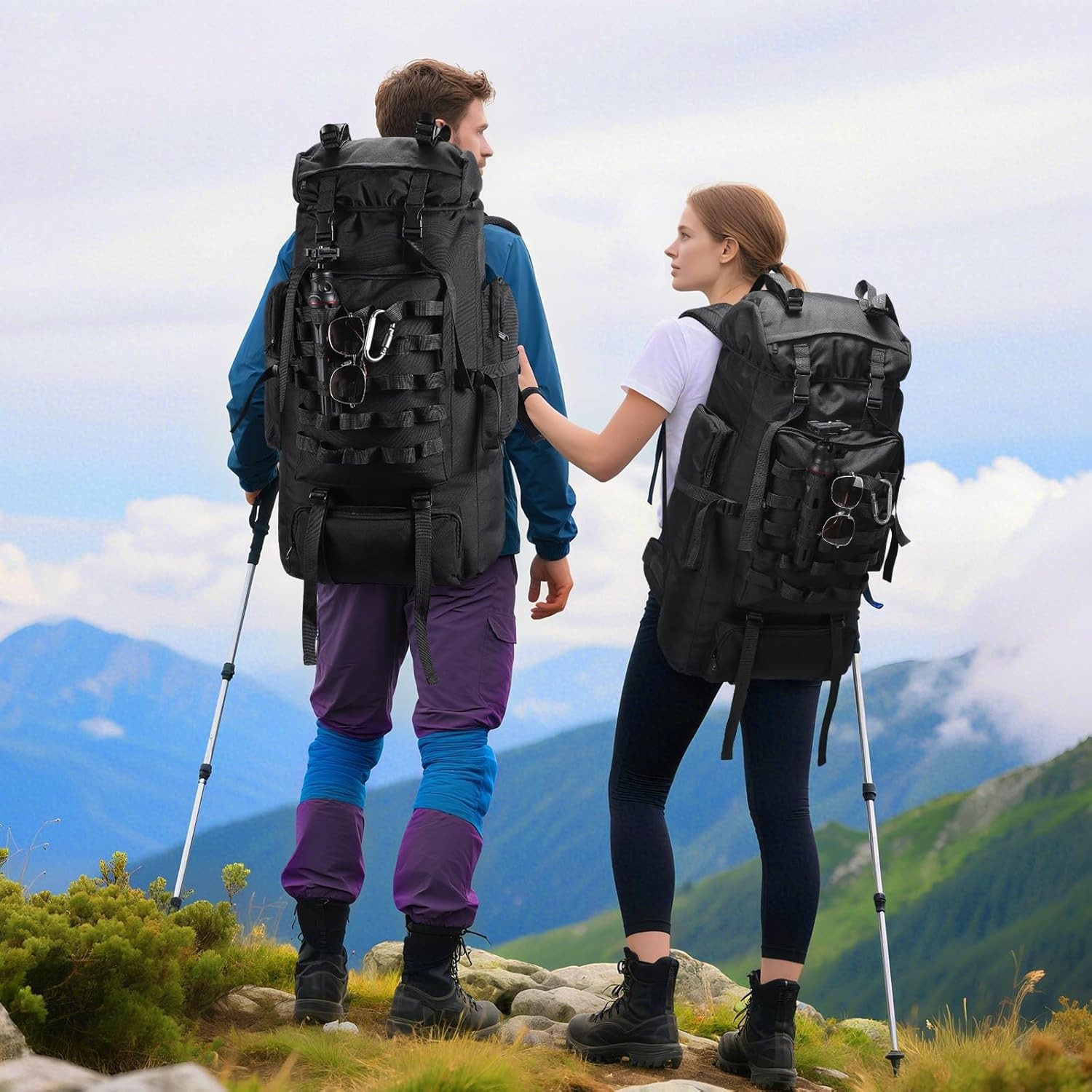 Versatile 70L Camping and Hiking Backpack with Molle System, Adjustable Straps