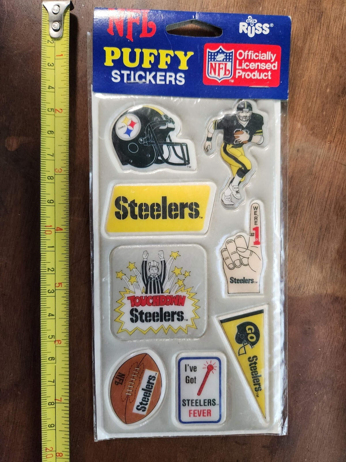 PITTSBURGH STEELERS NFL PUFFY STICKERS RUSS VINTAGE NEW OLD STOCK