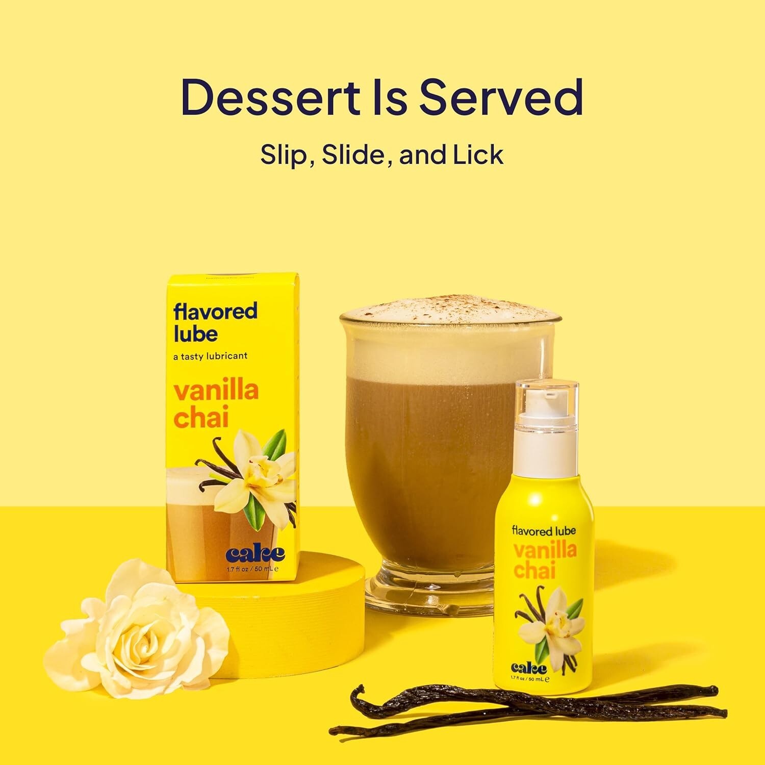 Hello Vanilla Chai Flavored Personal Lubricant - Water-Based Lube - No Aftert...
