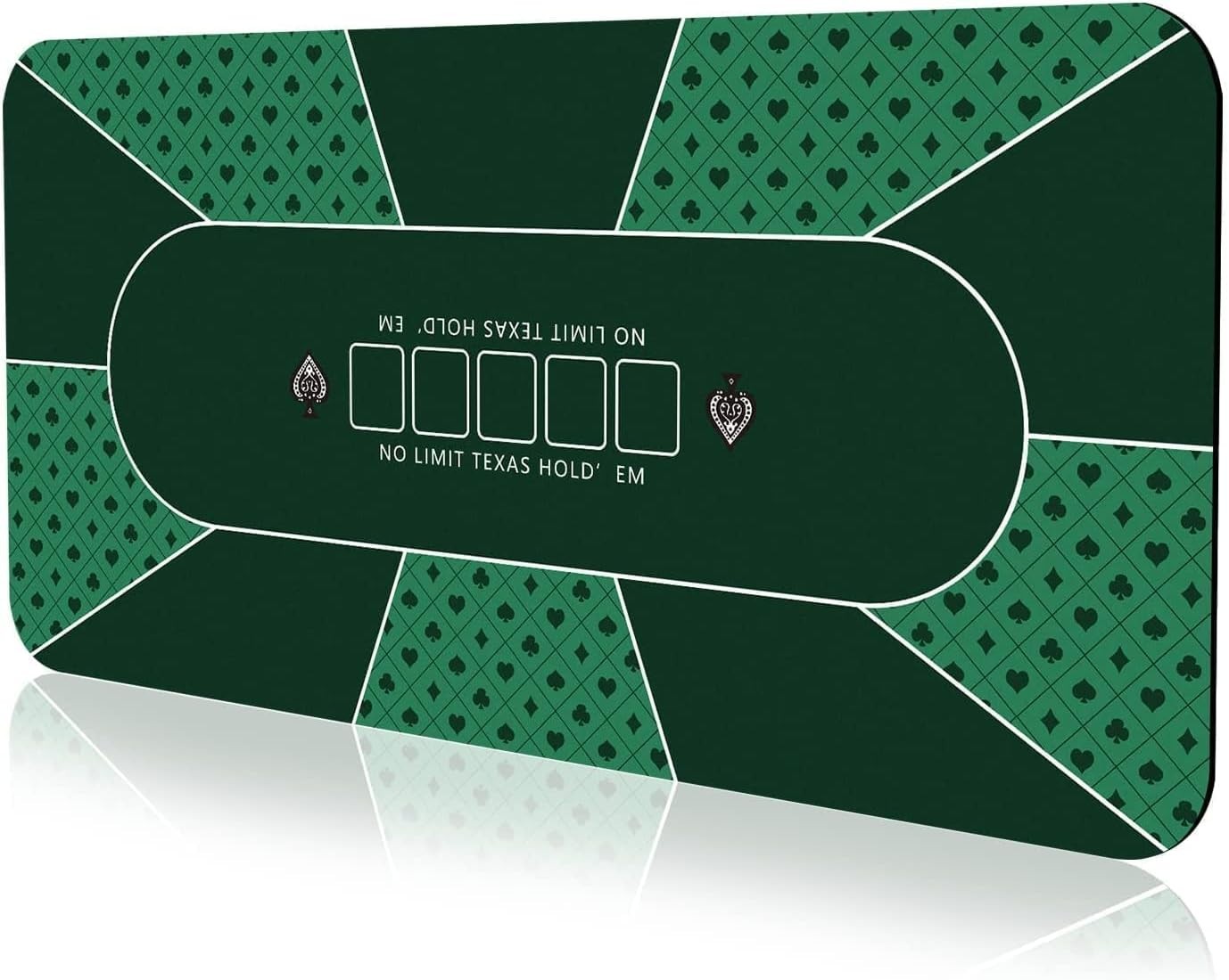 Large Rectangular Poker Mat for 6-8 Players