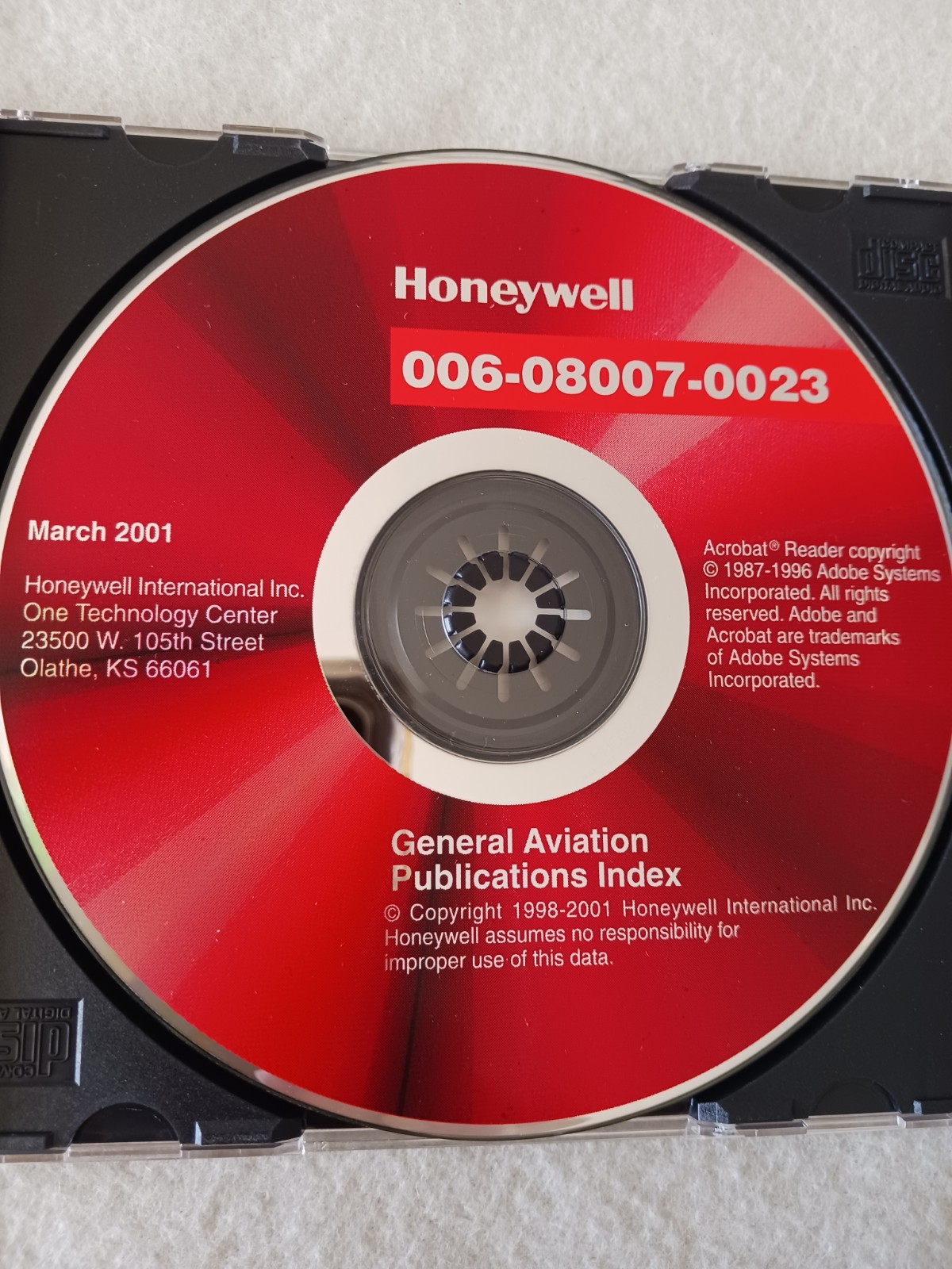 Honeywell General Aviation Publications Index CD-ROM 006-08007-0016 Thru -0023