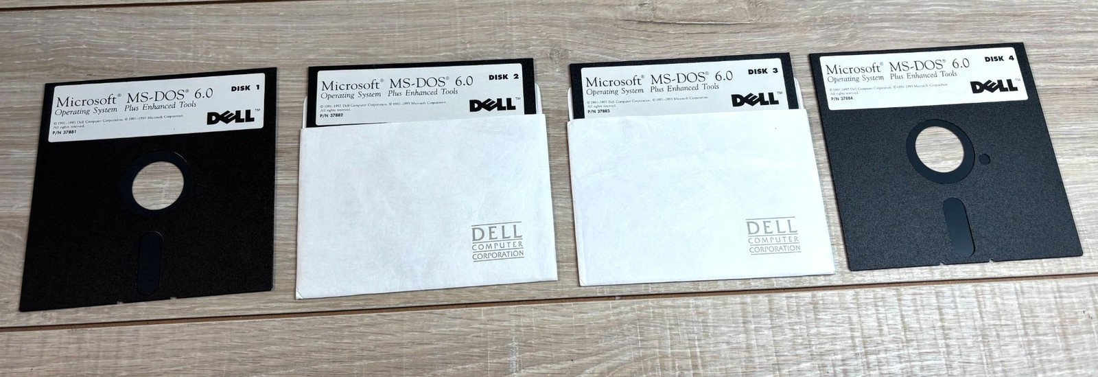Microsoft MS-DOS 6.0 Dell 5.25" (4)Disk Set Operating System Plus Enhanced Tools