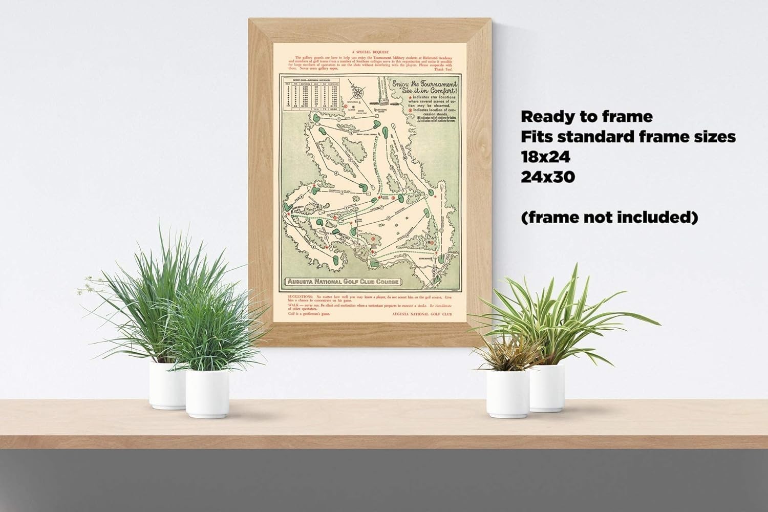 Augusta National Golf Club Map - Rare Masters History Print