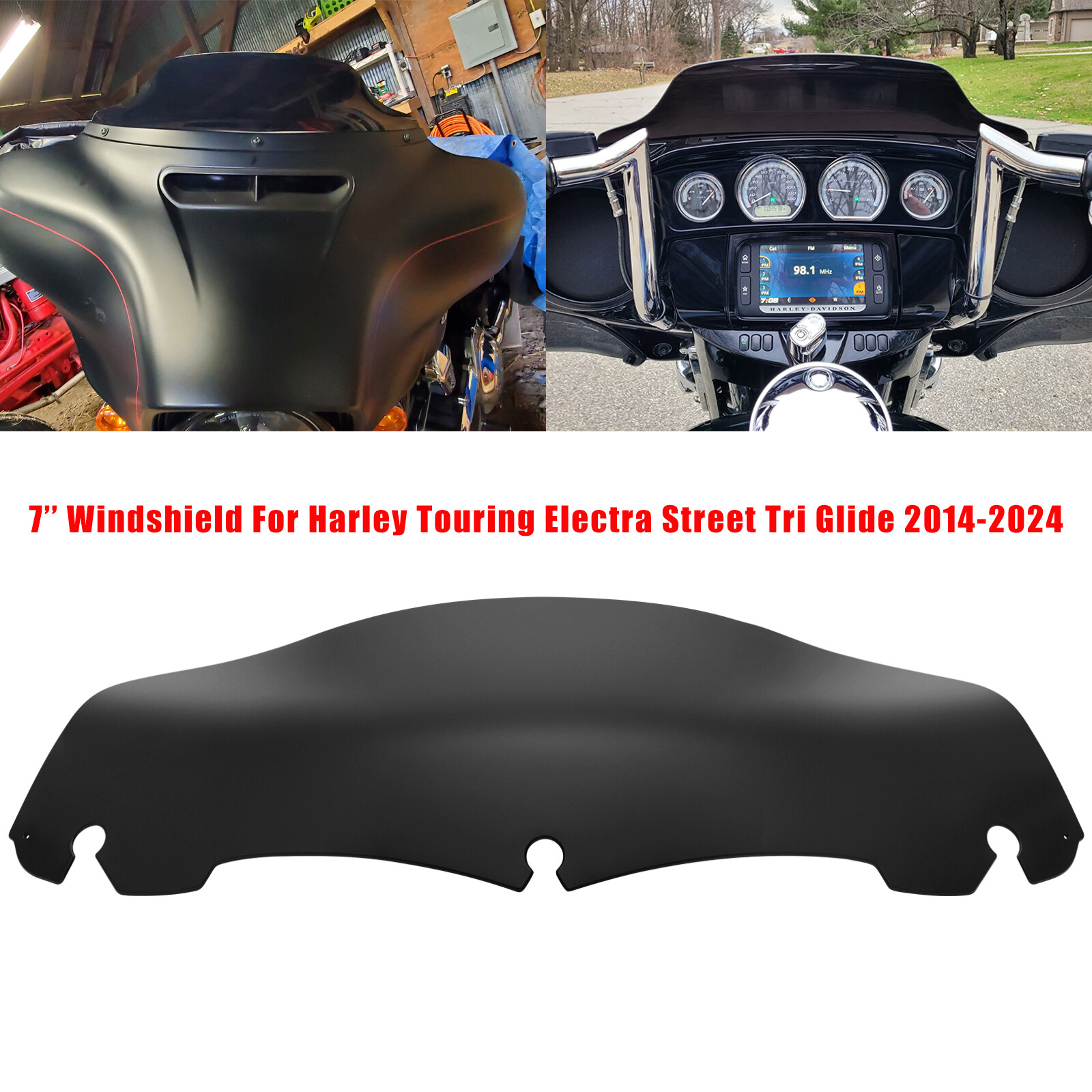 7'' Wave Windshield Windscreen For Harley Street Glide Special FLHXS 2014-2023