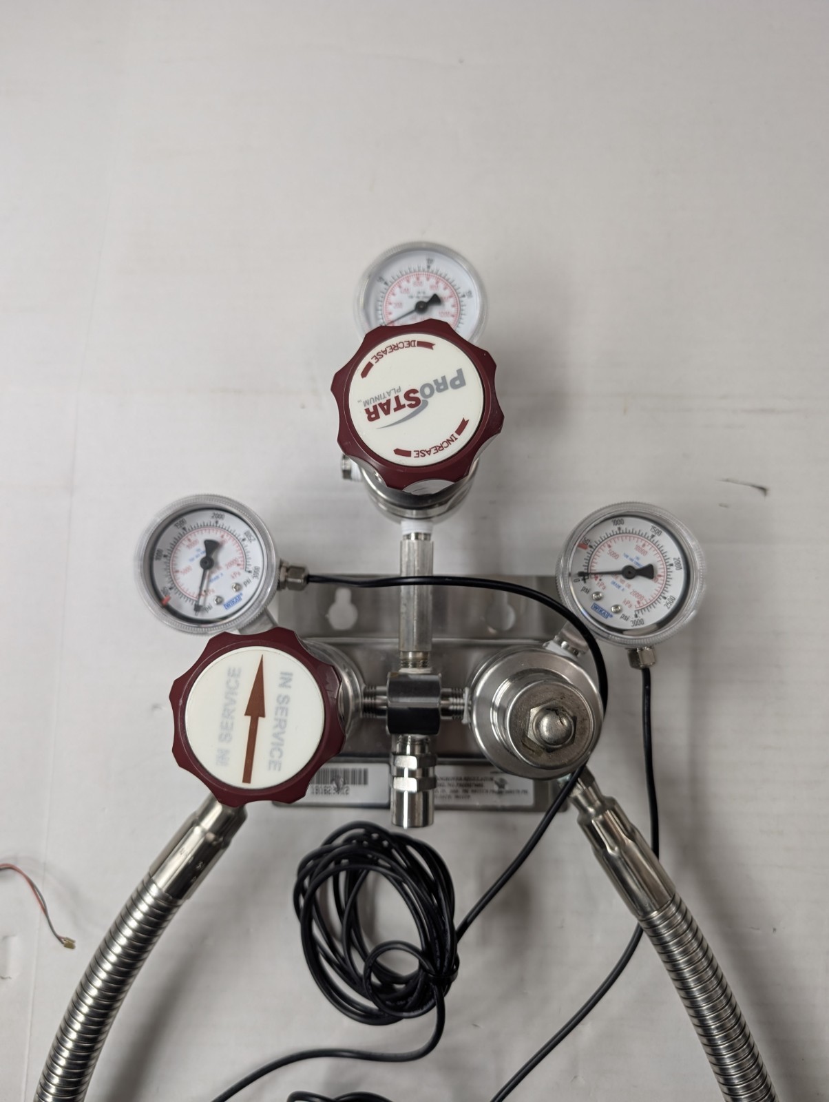 Praxair ProStar Platinum PRS50274001 Changeover Regulator 3000 PSI 316SS Hose