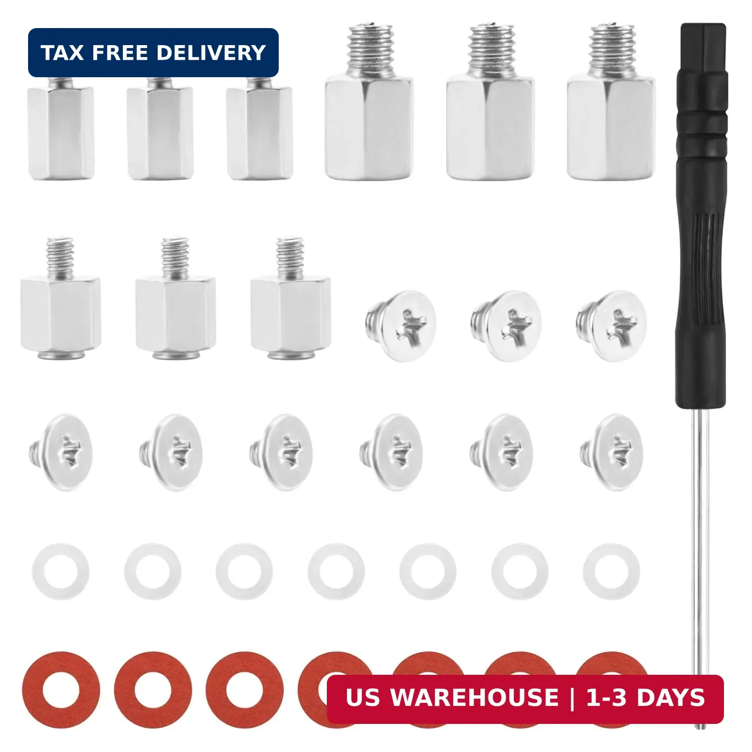 30PCS M.2 SSD Mounting Screws Kit, NVMe Screw Standoff Set with Insulating Gaske