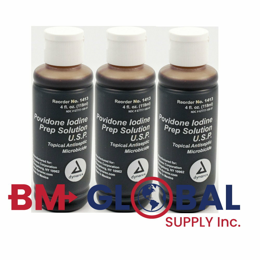 FDA Povidone Iodine Preparation, First Aid Antiseptic Solution – 4 oz, # 1413 &