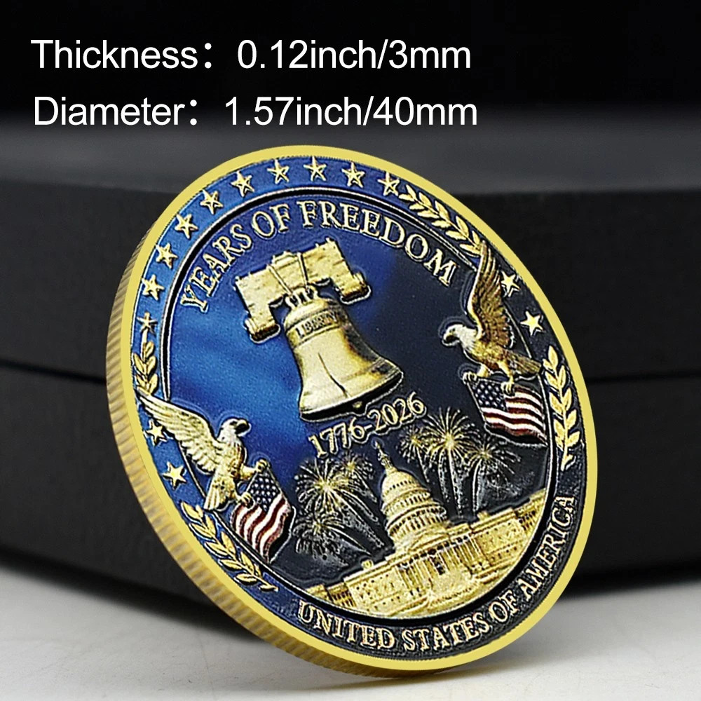 USA 250th Anniversary Commemorative Coin Liberty Bell  Medal (SHIPS FROM USA)