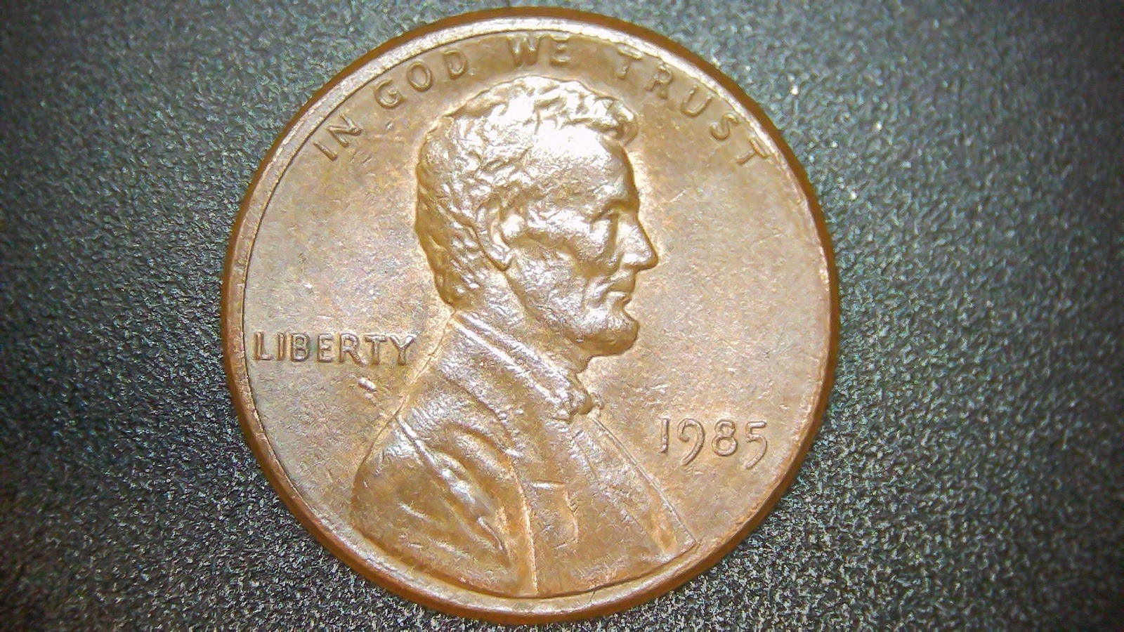 1985 P Lincoln Cent Cracked Die On The Reverse.