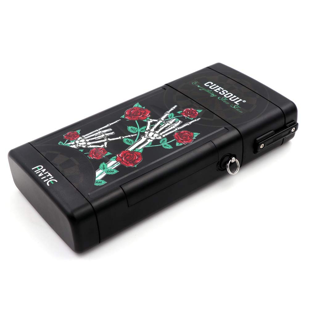 CUESOUL ANTIE Black Dart Case Hard,Holds 6 Steel Tip Darts/Soft Tip Darts & E...