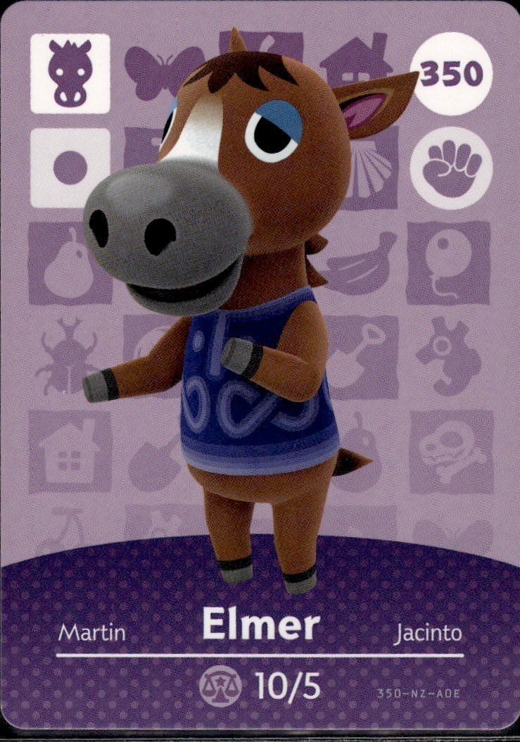 350 Elmer Amiibo Card 350 Series 4 Animal Crossing Nintendo Switch NA Region