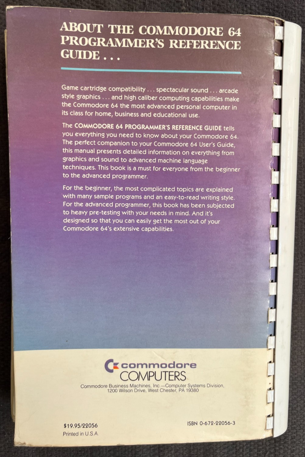 Vintage Commodore 64 Programmer's Reference Guide 1985 1st Edition 10th Printing