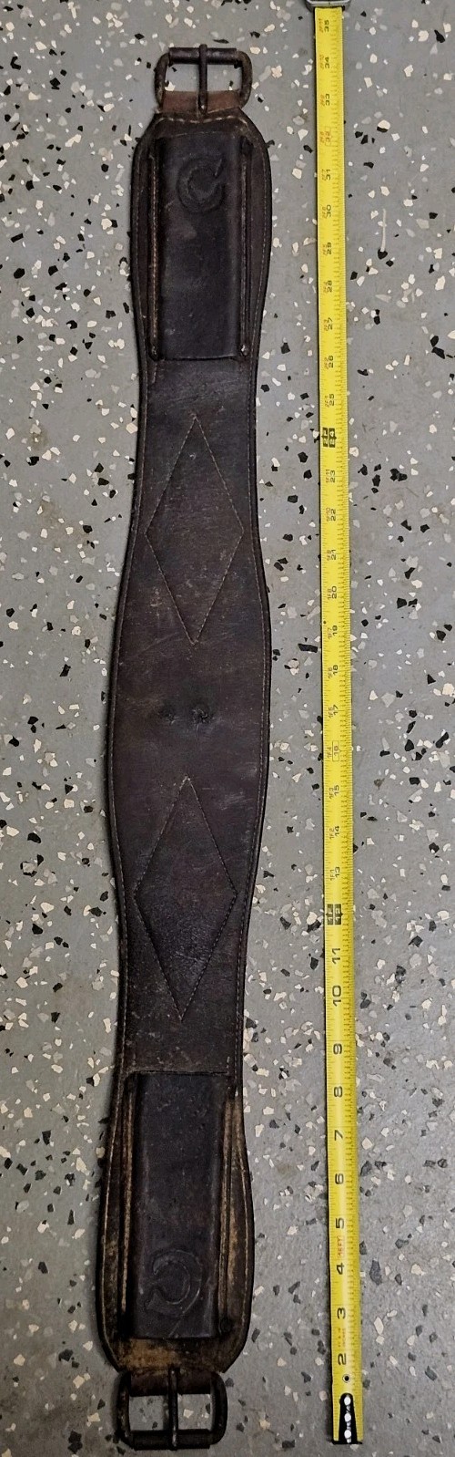 Vintage Leather Saddle Cinch Strap/Girth 34" Long 4" Wide