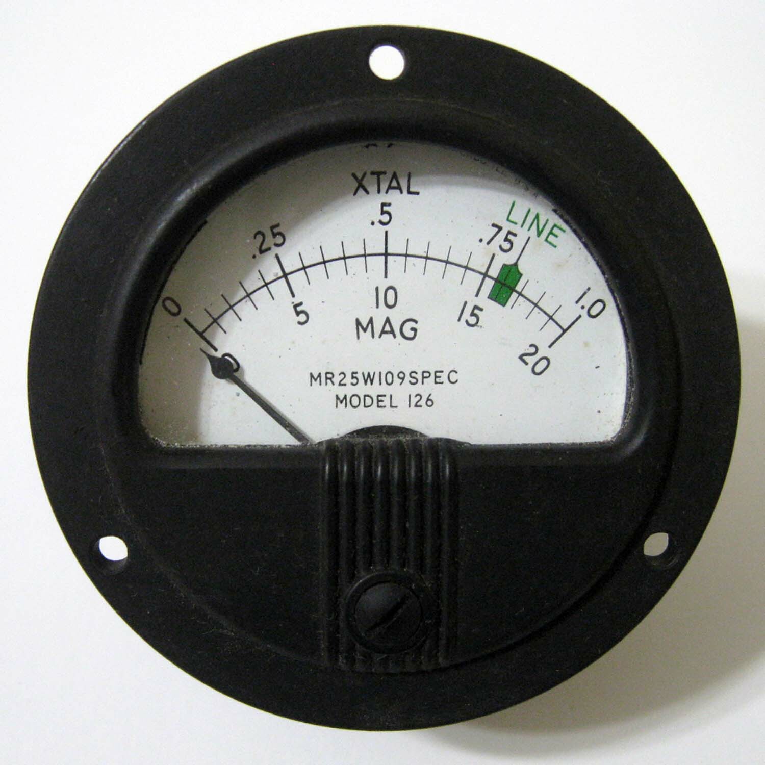SIMPSON ® XTAL 0 - 1.0 MAG 0 - 20 Model 126 - Round Black Panel Meter - New