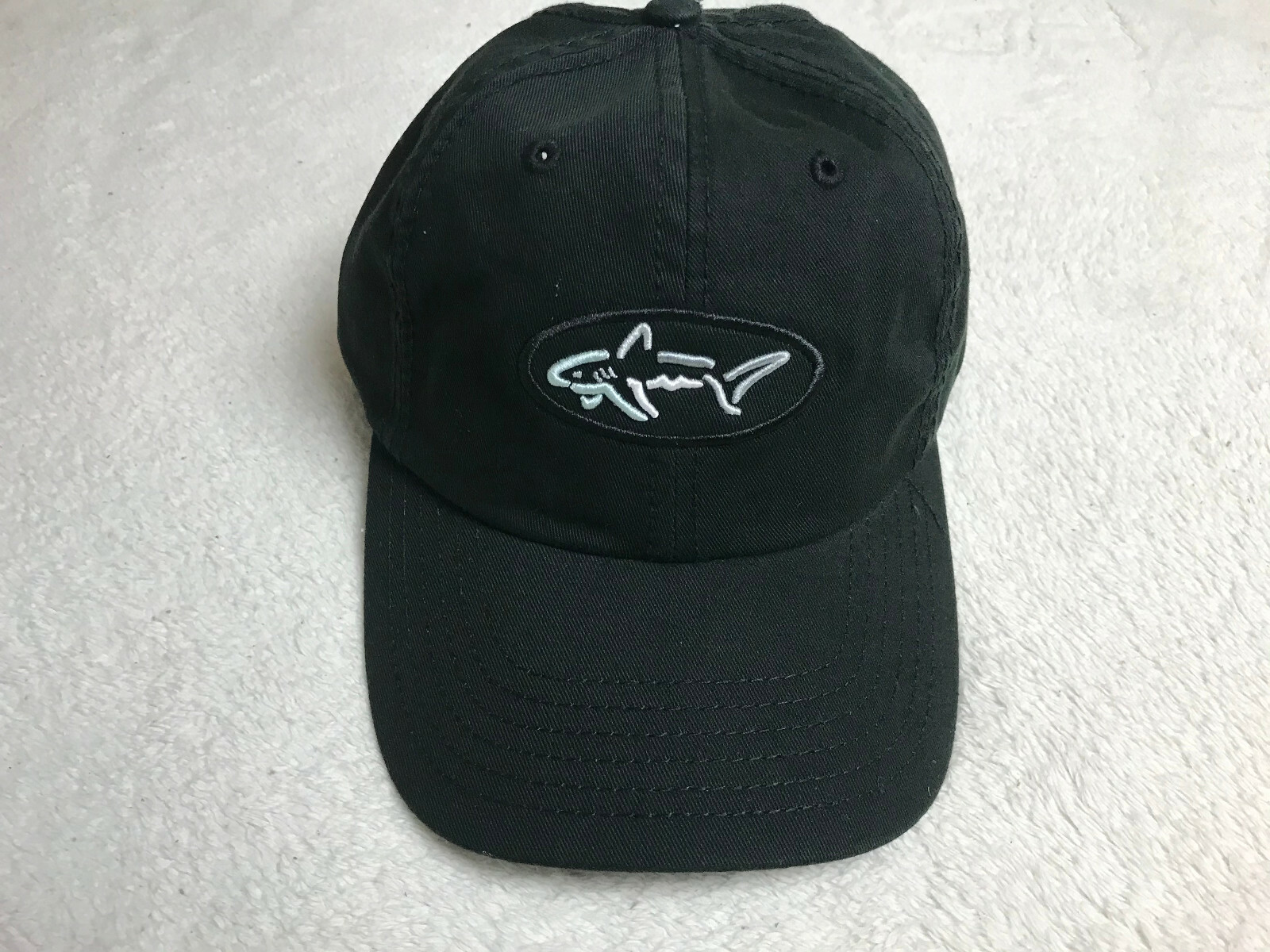 Greg Norman Collection The Shark Embroidered Golf Hat Adjustable Black NEW