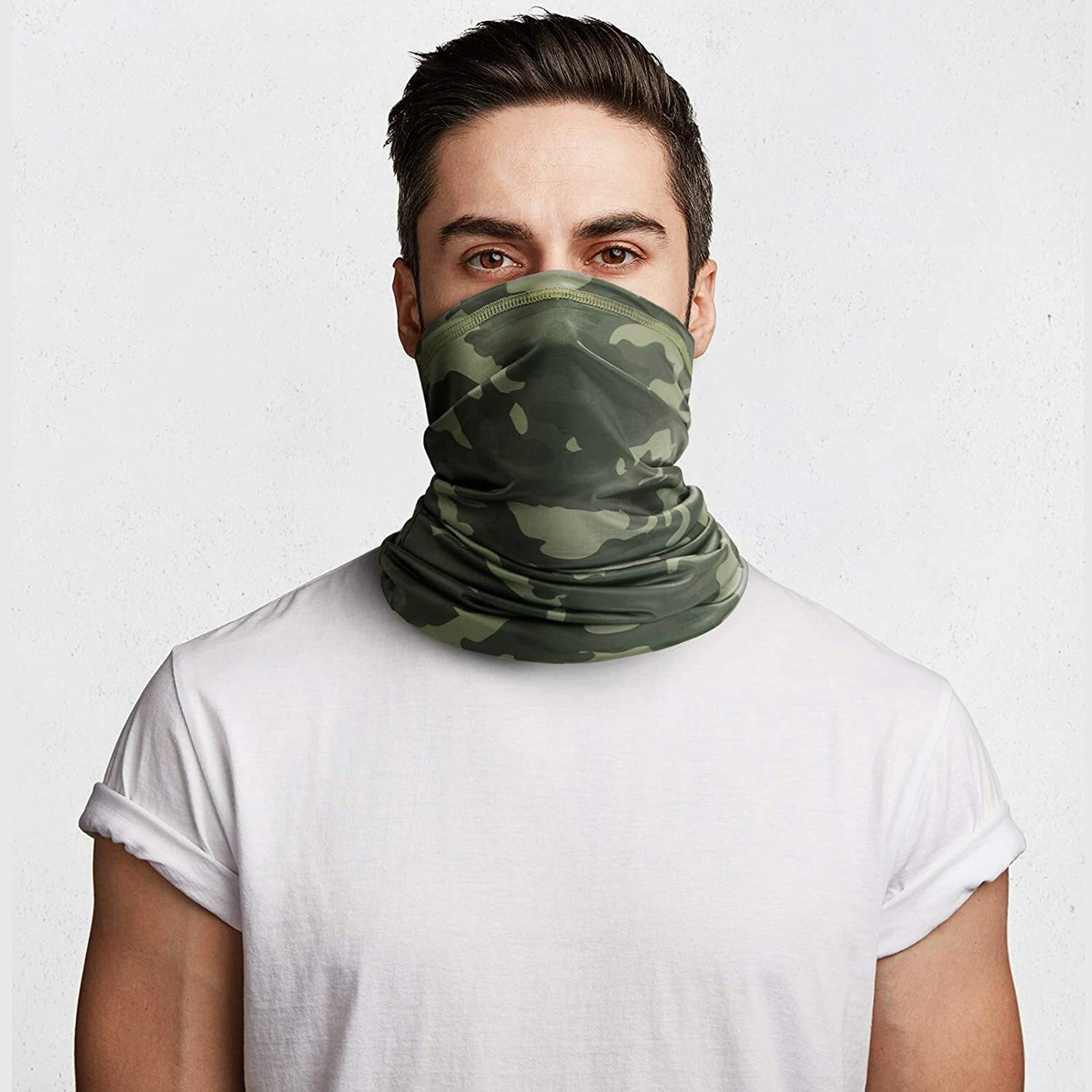 Tactical Camo Neck Gaiter Face Mask Scarf Breathable Bandana Cover Balaclava US