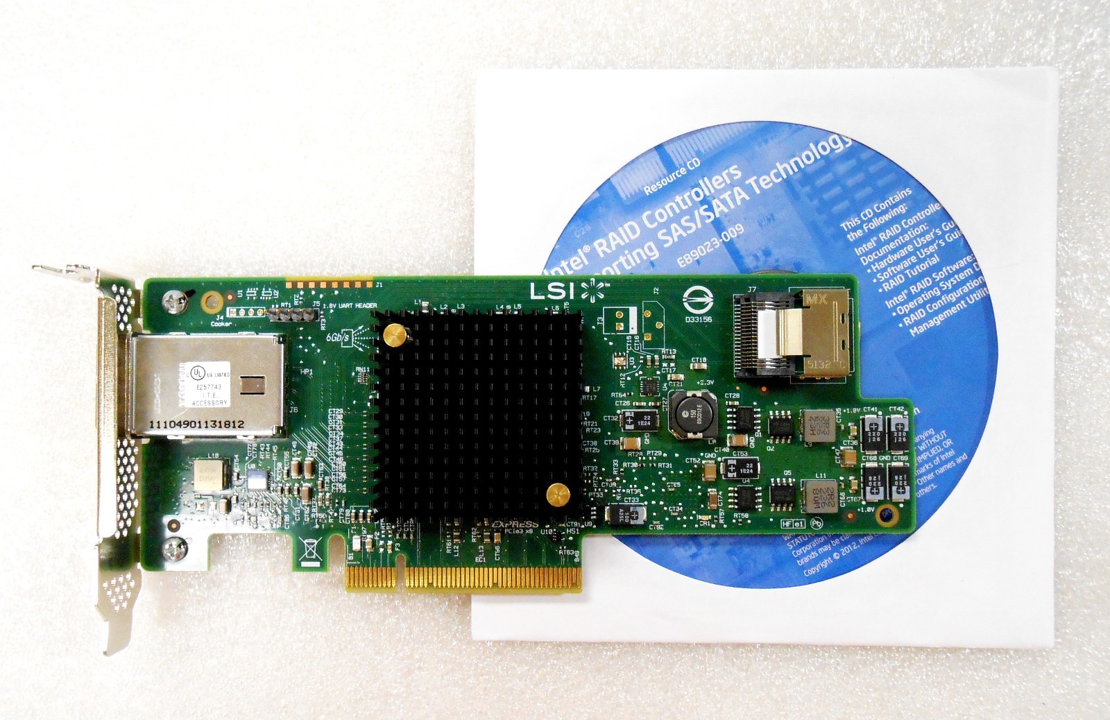 Intel RS25FB044 RAID Controller SAS/SATA, Low-Profile MD2 New Bulk Card Only