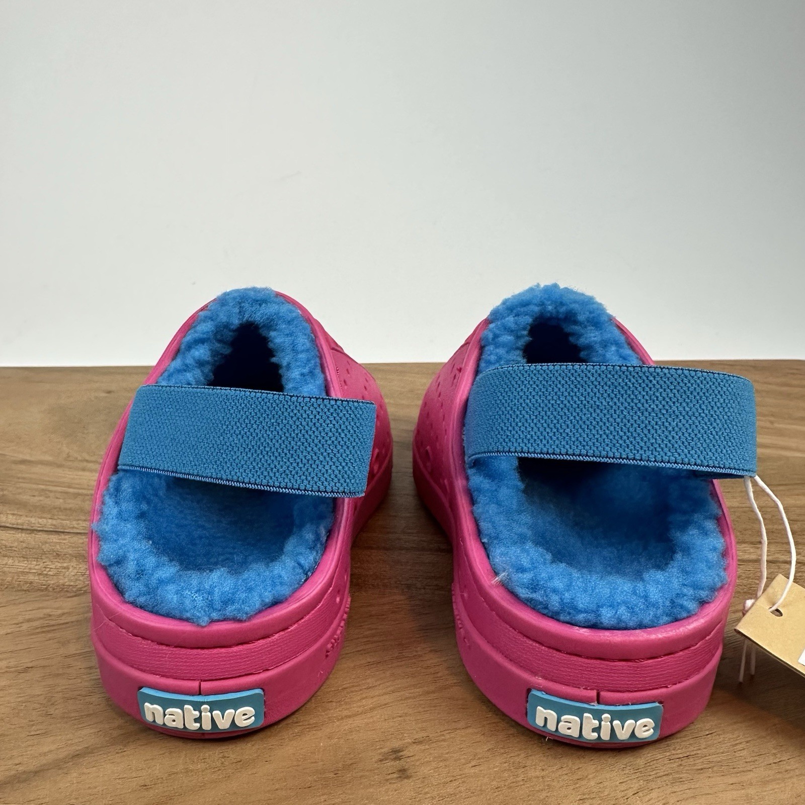 New NWT Little Kids Native Jefferson Cozy Pink Fleece Sling Shoes 7 C