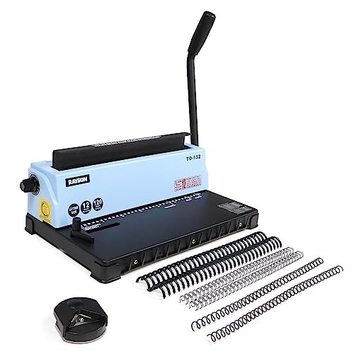 TD-132 Wire Binding Machine, 32-Hole Spiral Coil Binder, 3:1 Pitch, Punches