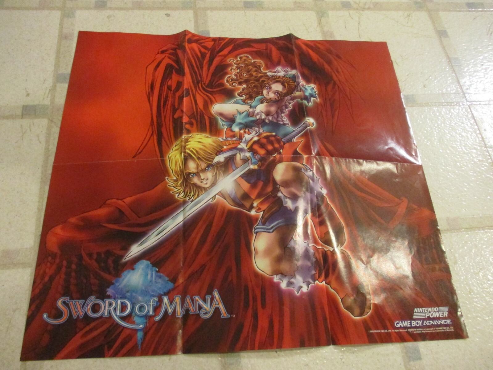 Sword of Mana Nintendo Game Boy Advance Foldable Promo Poster ONLY