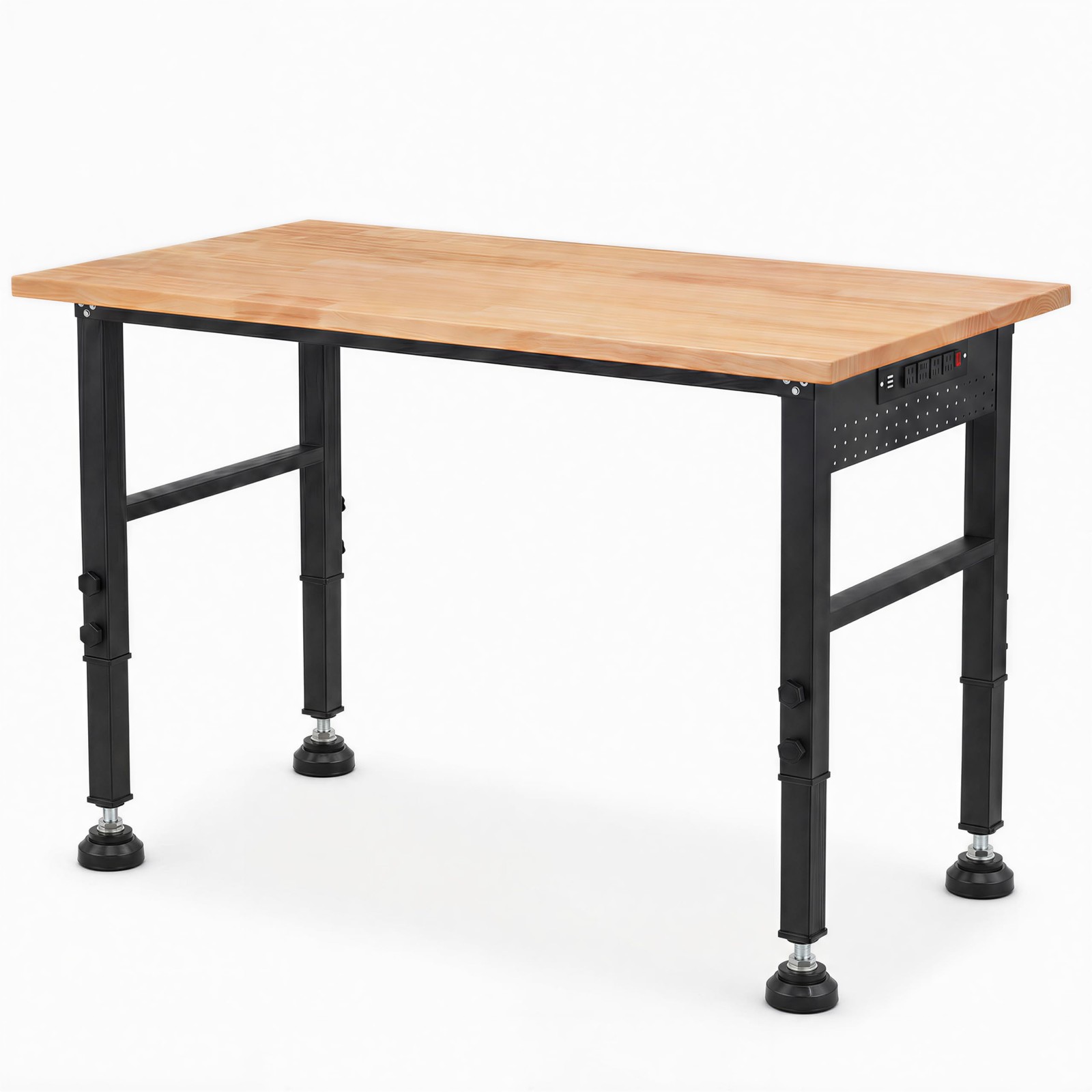 VUWIF 48" Workbench with Footpads, Adjustable Height Work Bench Black